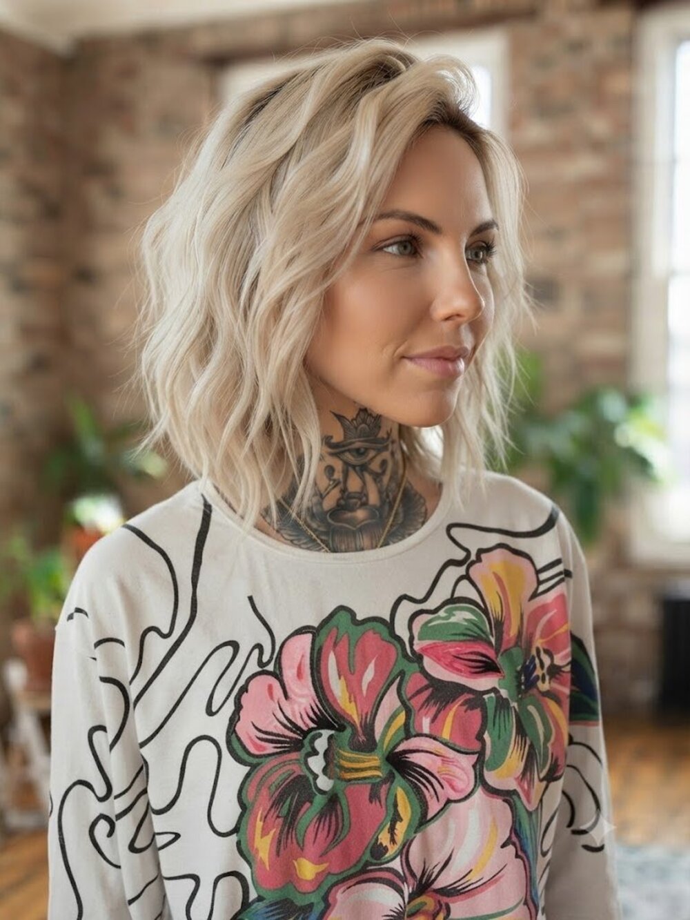 Vintage 80s/90s Demuro Floral Art Statement Top